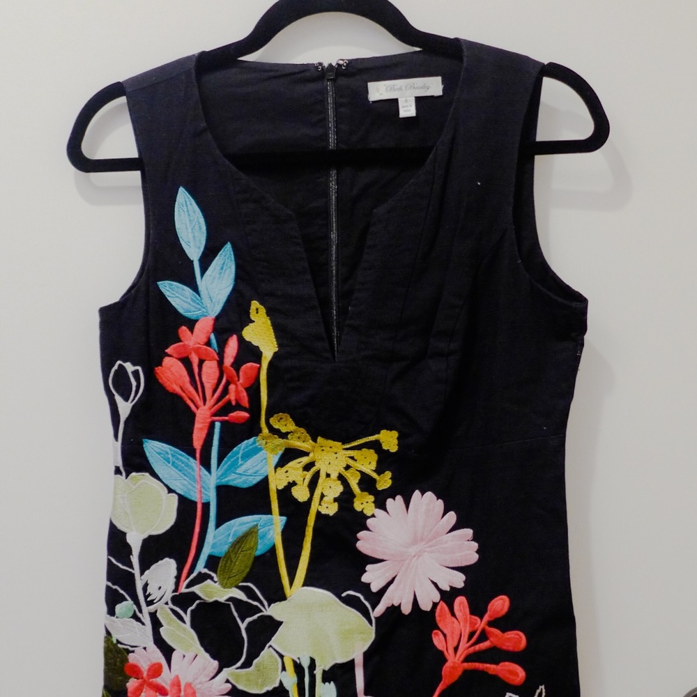Anthropologie Beth Bowley Flower Embroidered Dress